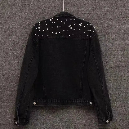 Denim Coat Women Turn Down Collar 2024