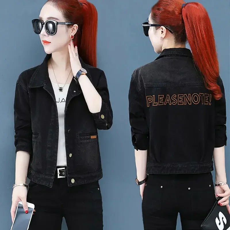 Women's Distressed Denim Jacket - Vintage Cowgirl Style