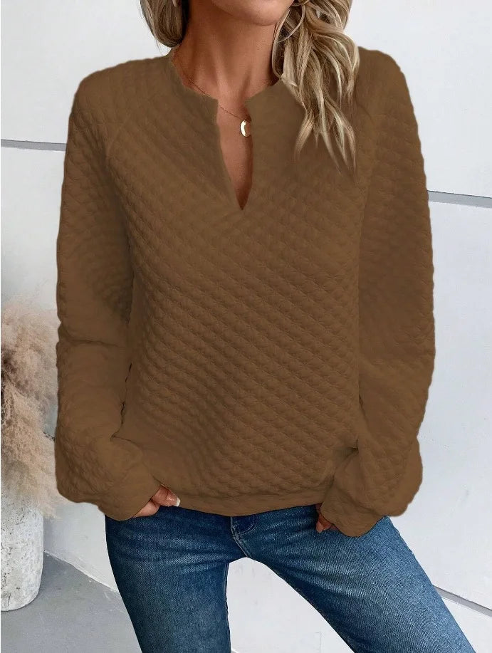 Women's V-Neck Casual Loose Fit Pullover
