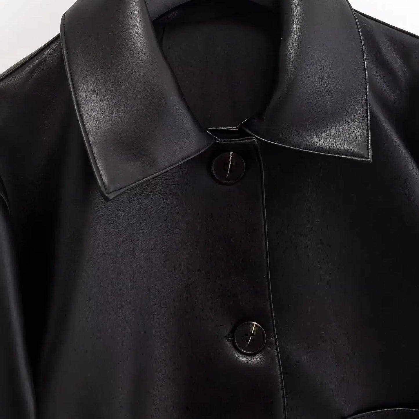 Women's Autumn Leather PU Imitation Leather Loose Black Jacket Motorcycle Coat Autumn Fashion Jackets