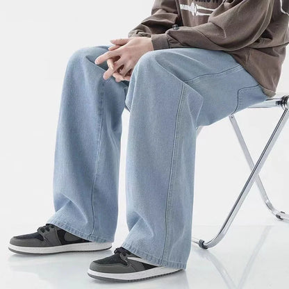Men's American Loose Wide-Leg Jeans - Hip-Hop Baggy Streetwear