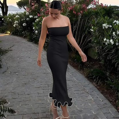 Talenza Black Ruffle High Waist Mini Dress Women's Sexy Slim Long Sleeve Short Skirt Fall Pullover Bodycon Party Dress Women