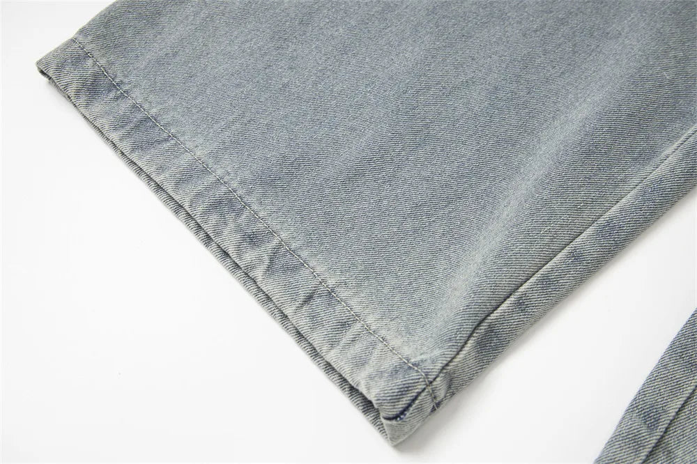 Double Waist Jeans Mens With Belt - Retro High Street