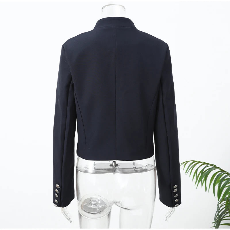 Retro Denim Military Jacket Women 2026