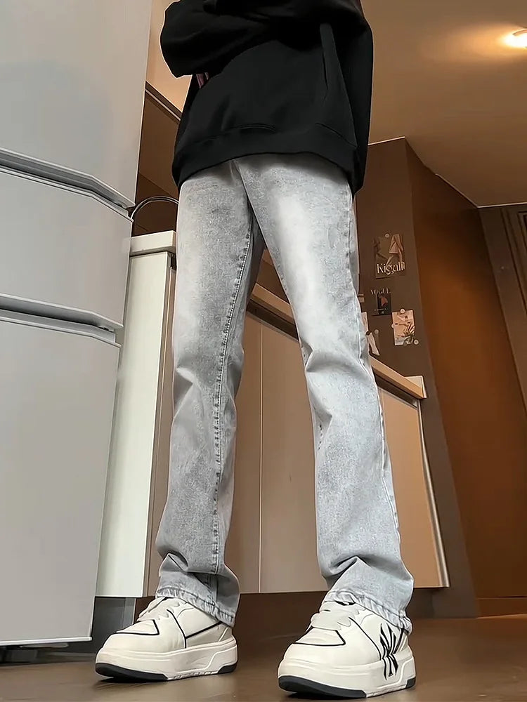 Men's Straight Jeans - Spring Autumn Slim Fit Loose