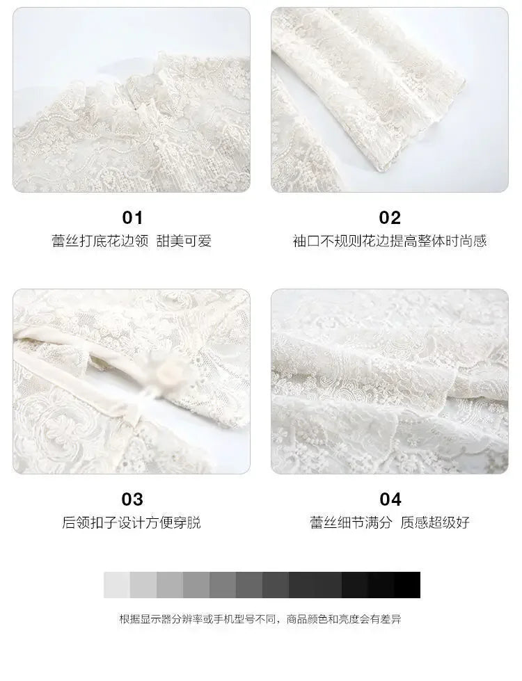 Qadın Krujeva Köynək Payız Uzun Qollu Turtlenock Mesh