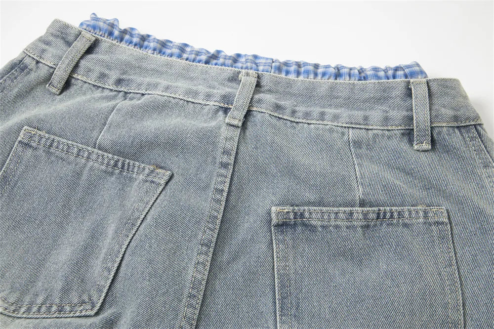Double Waist Jeans Mens With Belt - Retro High Street