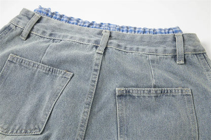Double Waist Jeans Mens With Belt - Retro High Street