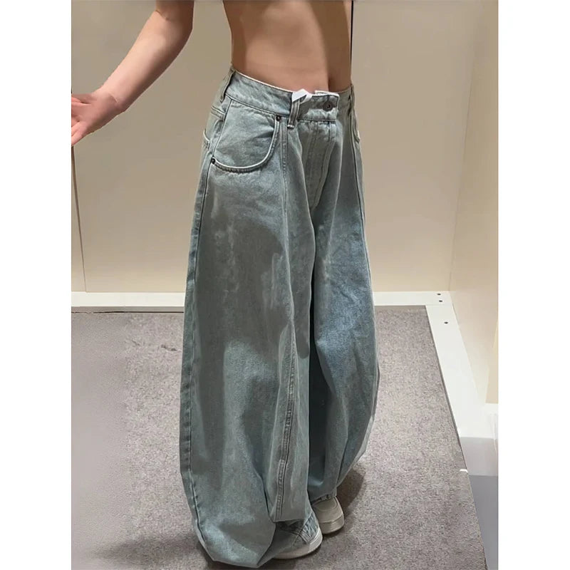 Women's Blue Jeans Hip-Hop Fashion Vintage Streetwear Y2K