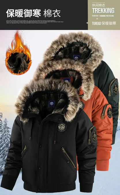 Men's Thick Padded Winter Coat - Warm Hooded Jacket