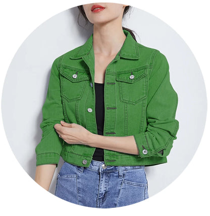 Women's Casual Short Denim Jacket Korean