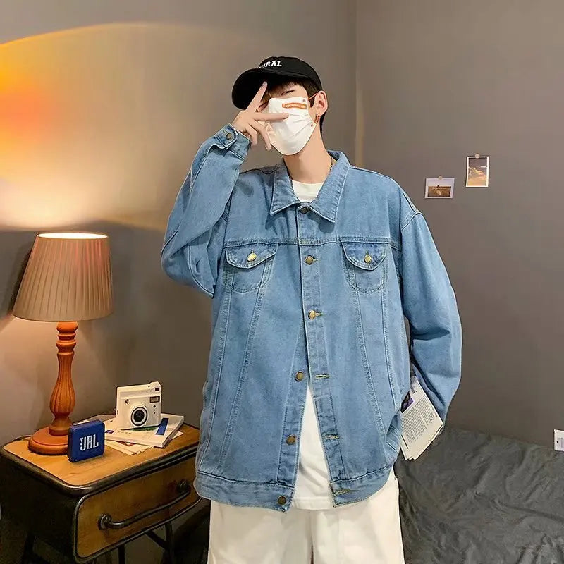 Qara Denim Qısa Pencək Kişilər üçün - Bomber Streetwear