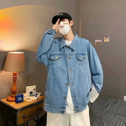 Qara Denim Qısa Pencək Kişilər üçün - Bomber Streetwear