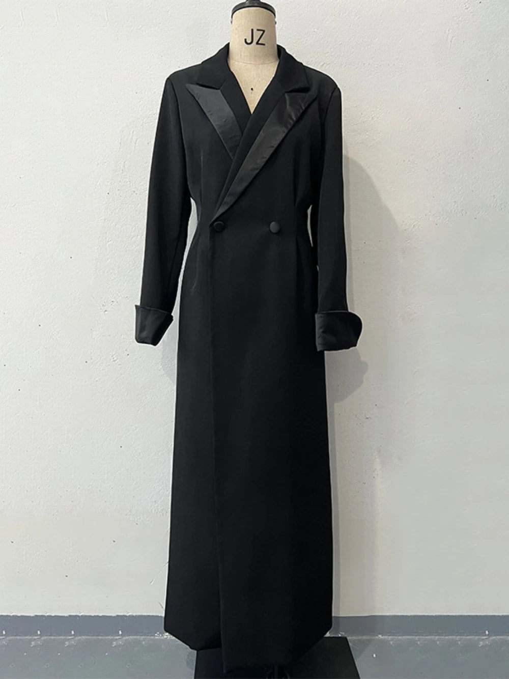 Black Trench Coat For Women - Elegant Double Breasted
