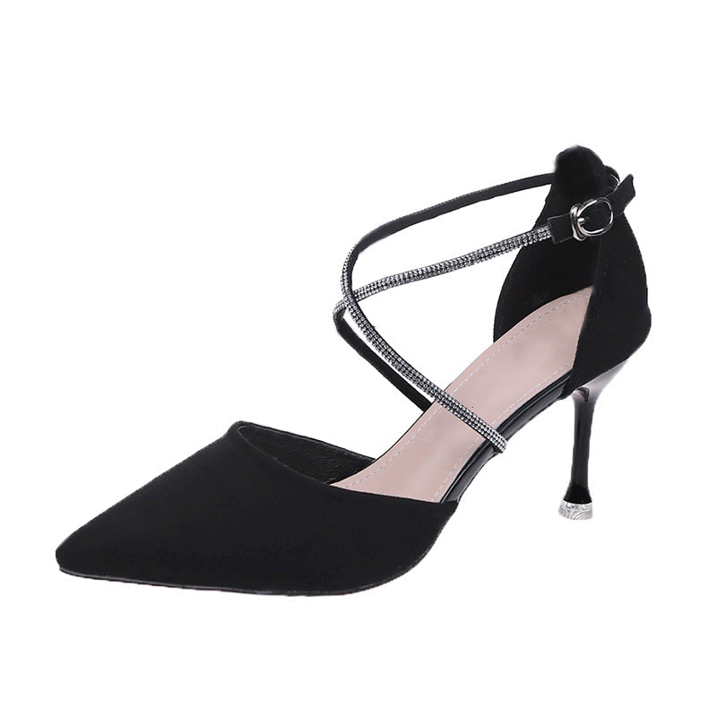Stiletto Rhinestone Sadə və Dəbli Hündürdaban Ayaqqabılar