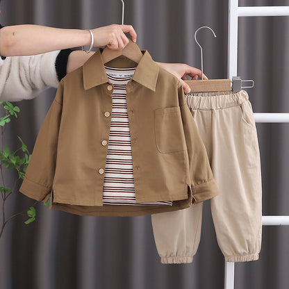 Boys Spring Long Sleeve Three-Piece Suit - Baby & Child Clothing Set