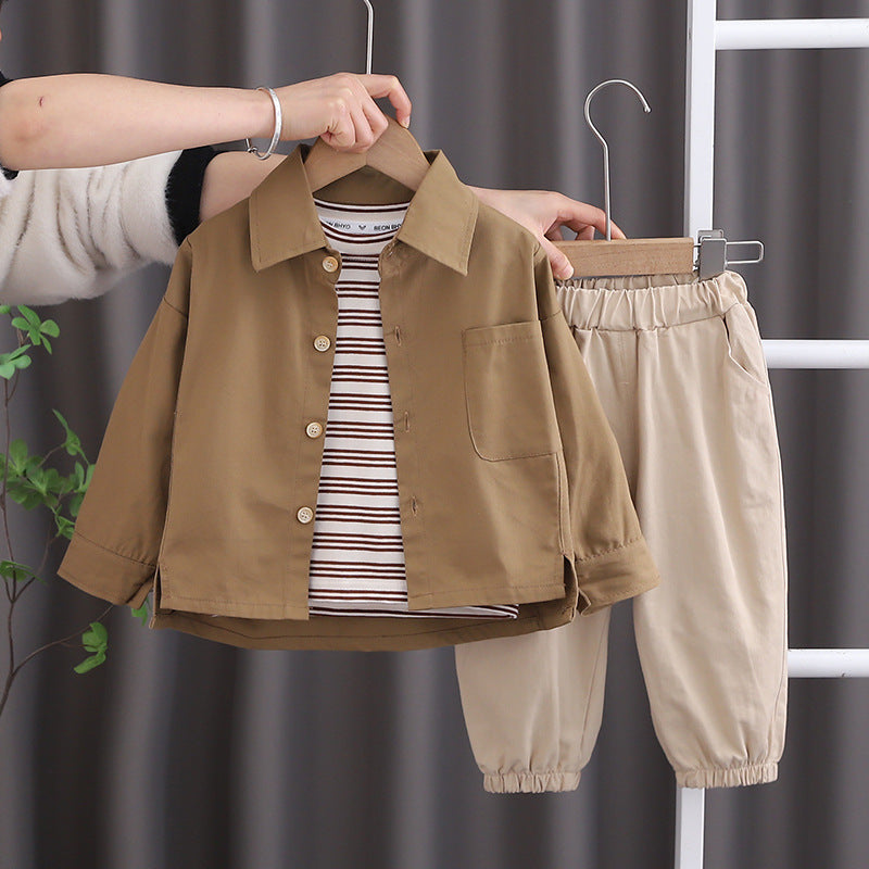 Boys Spring Long Sleeve Three-Piece Suit - Baby & Child Clothing Set