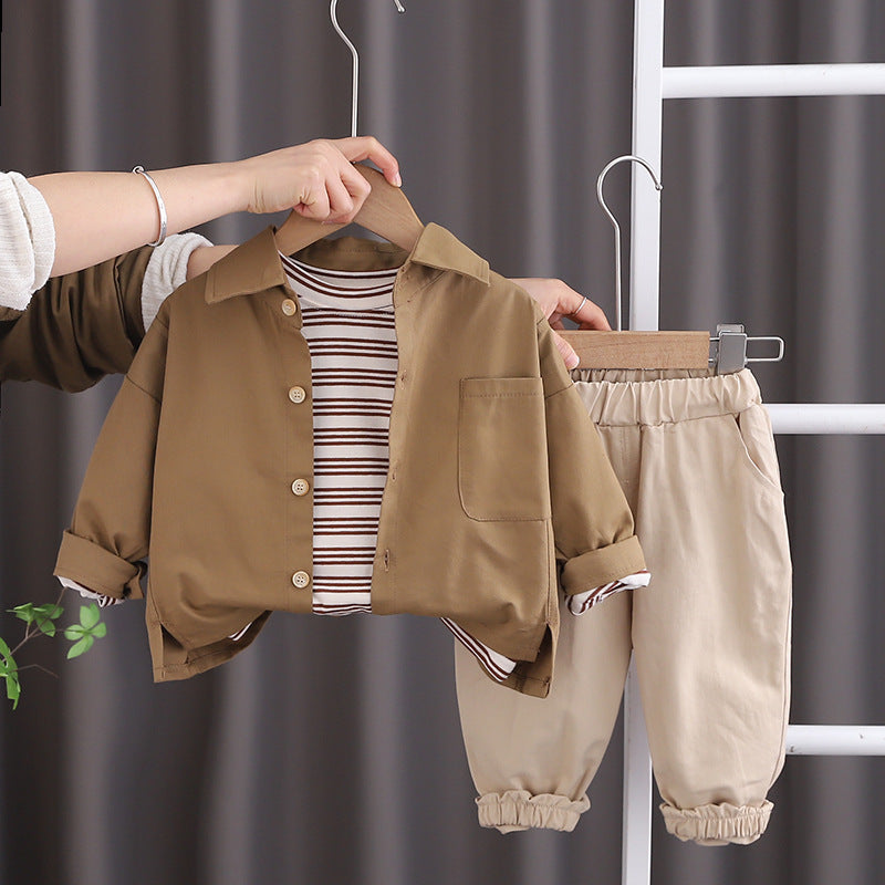 Boys Spring Long Sleeve Three-Piece Suit - Baby & Child Clothing Set