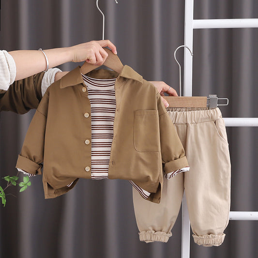Boys Spring Long Sleeve Three-Piece Suit - Baby & Child Clothing Set