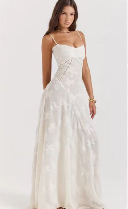 Elegant Lace Long Dress - Women