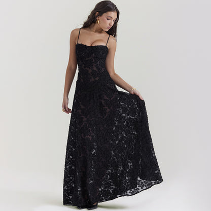 Elegant Lace Long Dress - Women